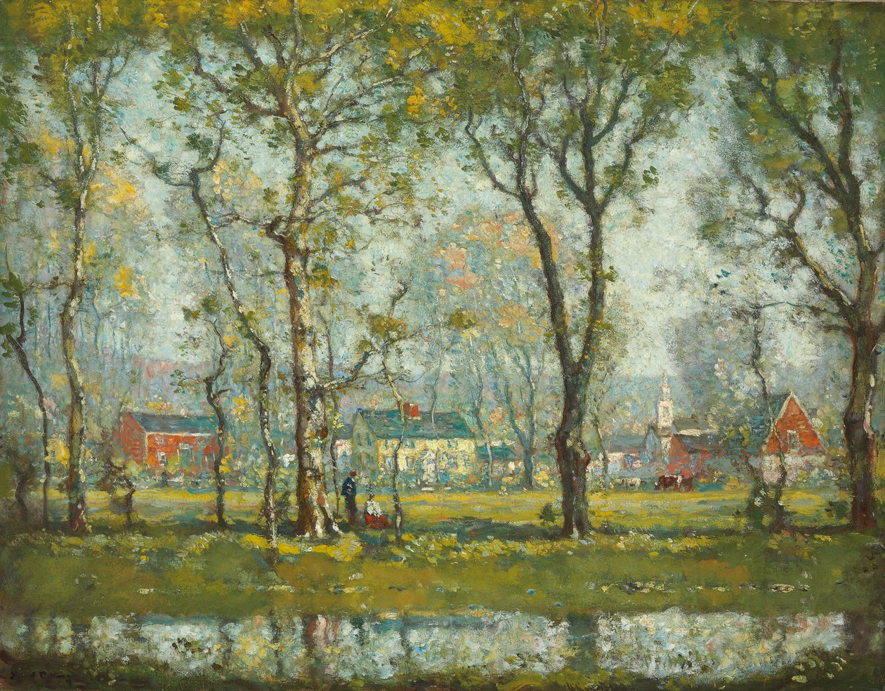 New England Village af Henry Ward Ranger