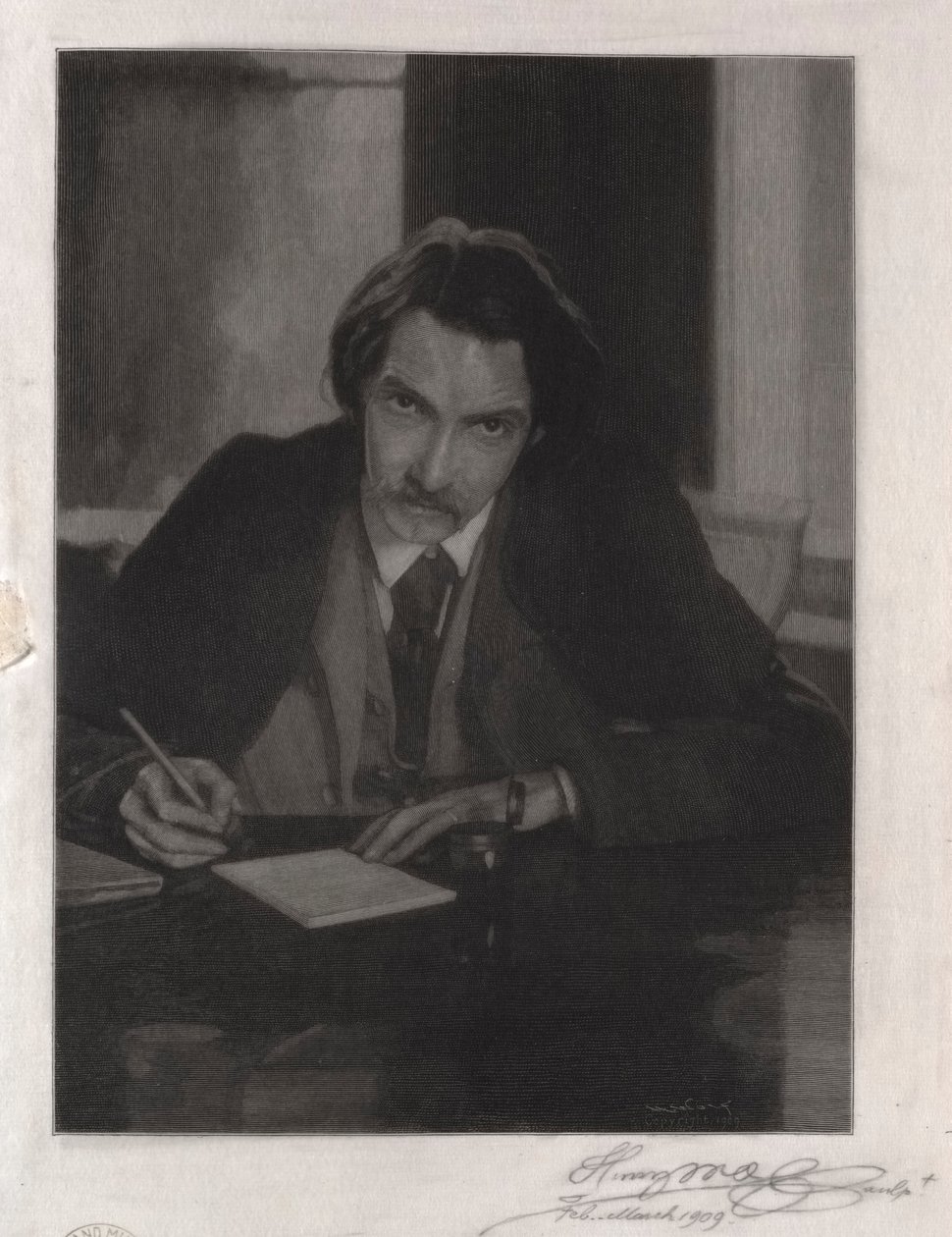 Robert Louis Stevenson, 1909. af Henry Wolf