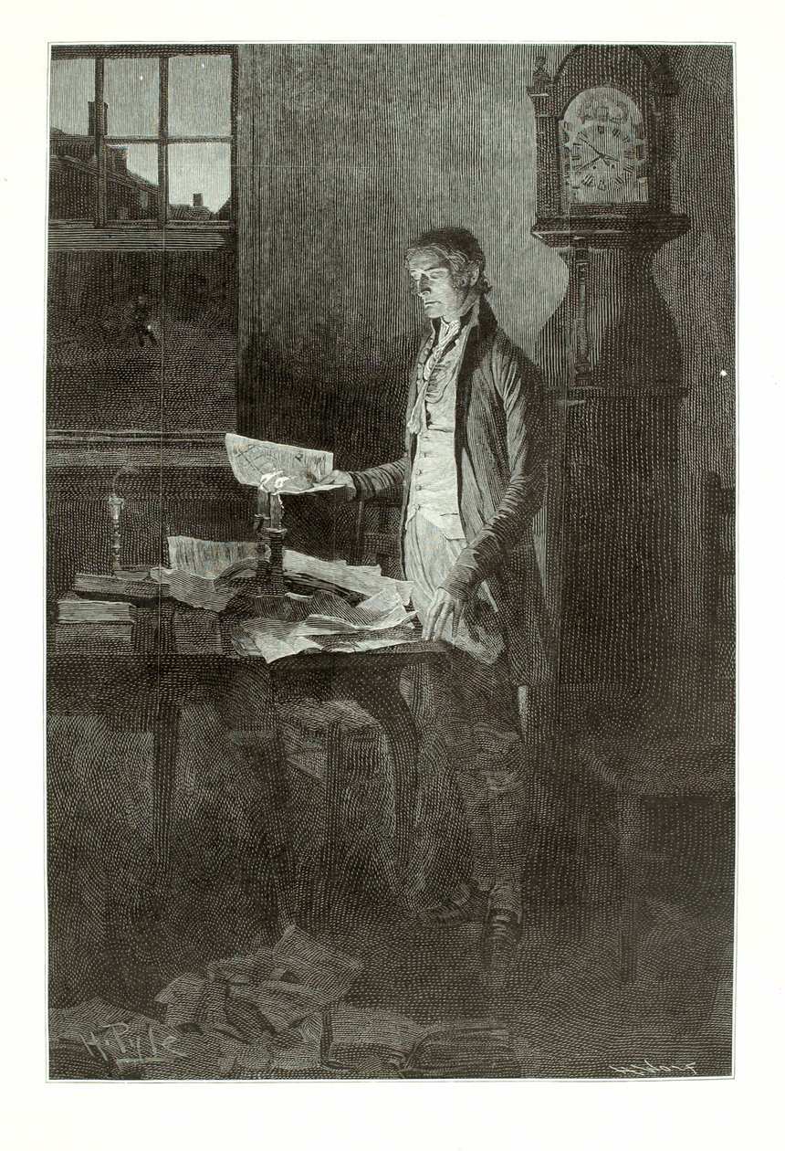 Thomas Jefferson, da han skrev uafhængighedserklæringen af Henry Wolf