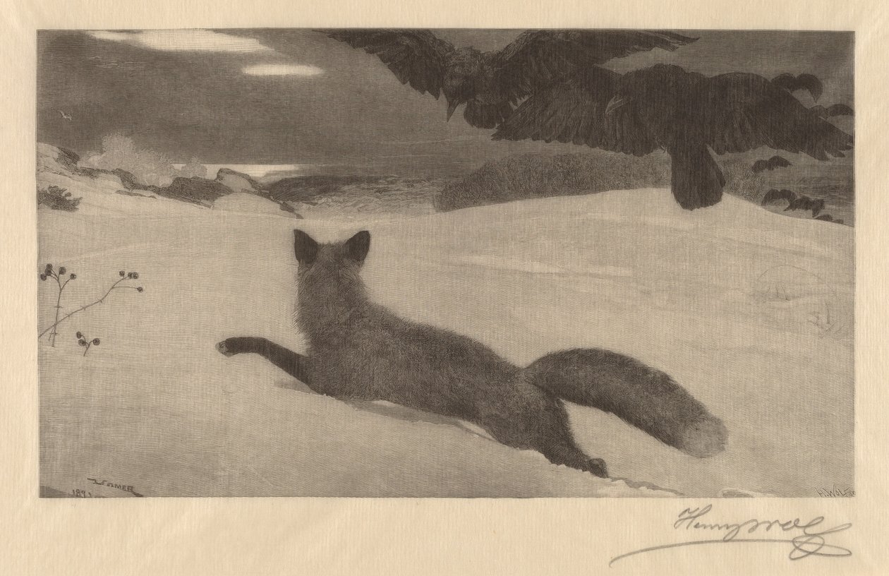 Vinter, Rævejagten af Henry Wolf after Winslow Homer