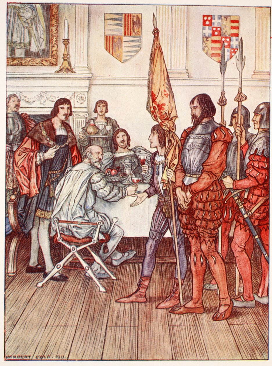 The Page præsenterer sin fange, illustration fra 