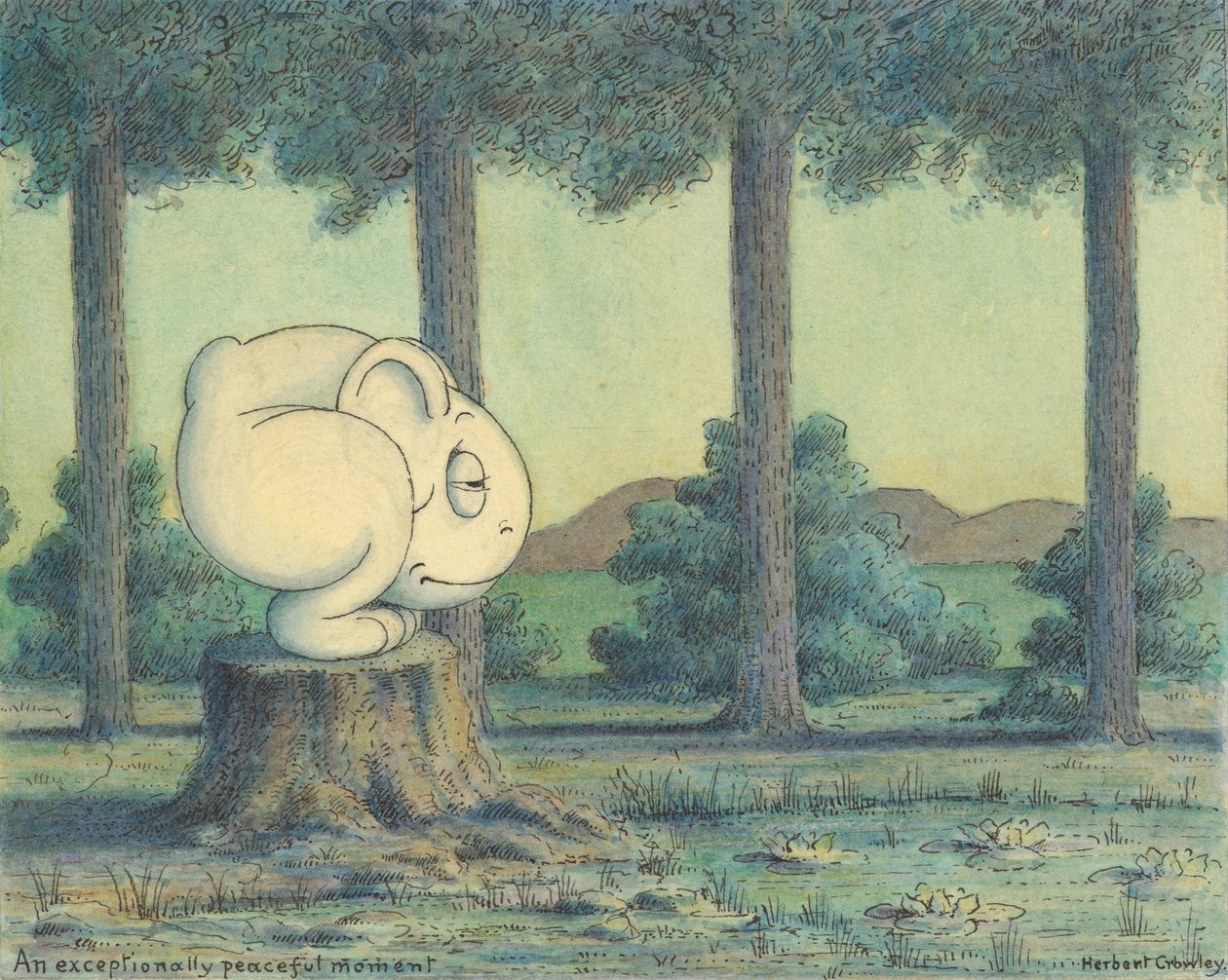 Et usædvanligt fredeligt øjeblik, ca. 1910 af Herbert E. Crowley