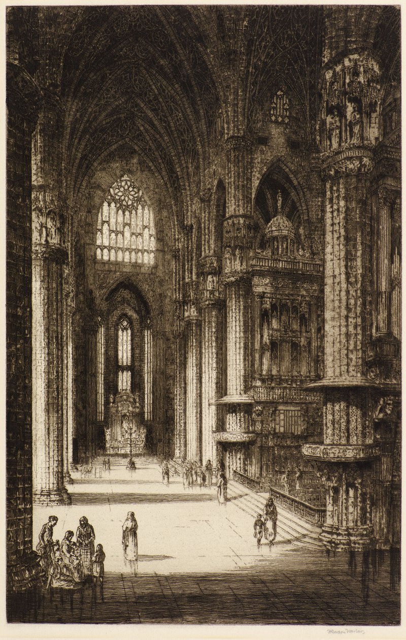 Köln katedral (ætsning) af Herbert Gordon Warlow