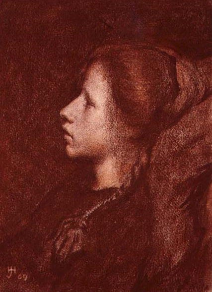 Studie af en ung pige af Herbert Johnson Harvey
