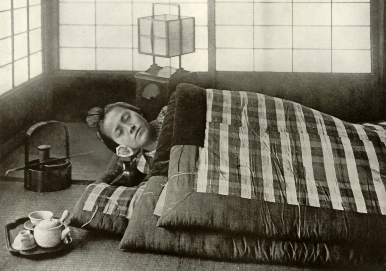 Sengetid i Japan, 1910. af Herbert Ponting