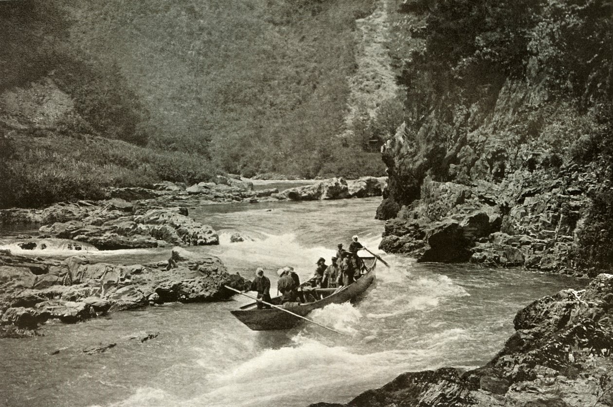 Skydning af Rapids of the Katsura-Gawa, 1910. af Herbert Ponting