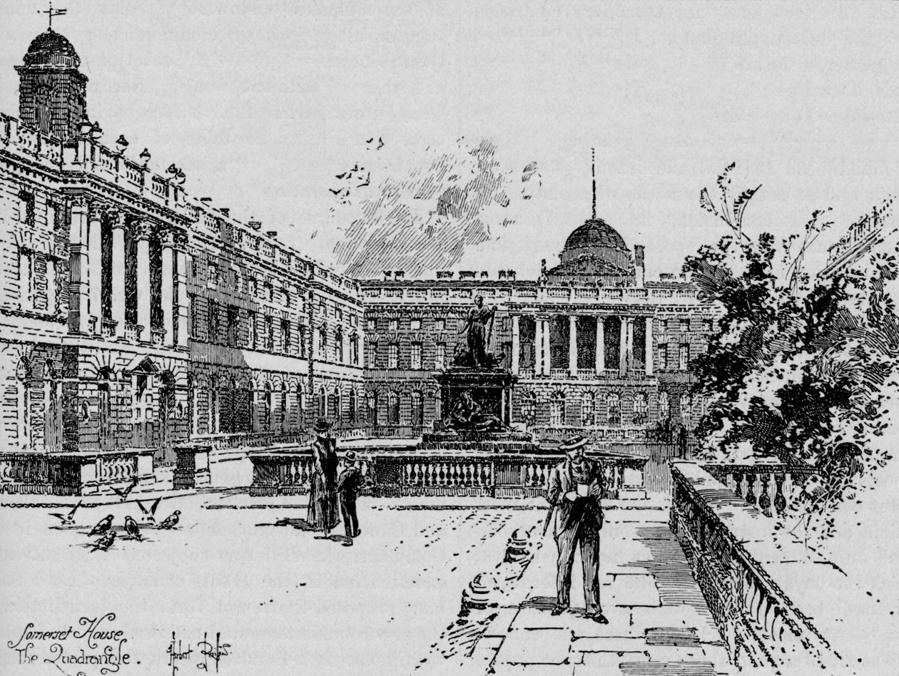 The Quadrangle, Somerset House, c1890 af Herbert Railton