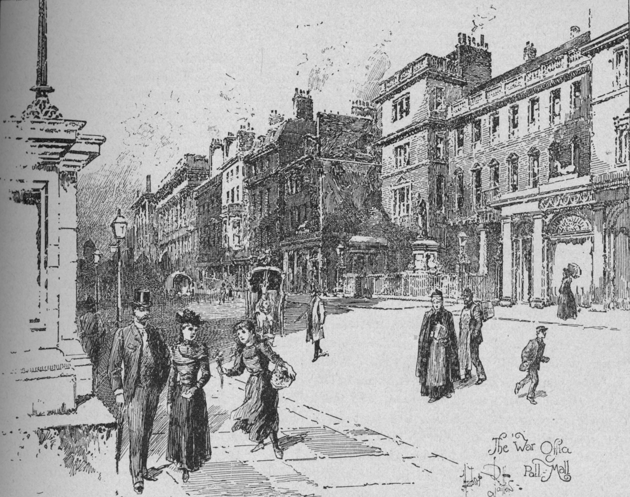 War Office, Pall Mall, c1890 af Herbert Railton