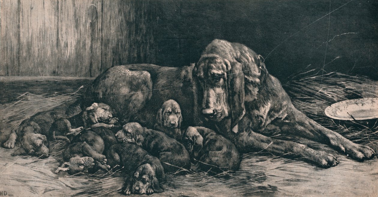 Den glade mor, 1894, 1911 af Herbert Thomas Dicksee
