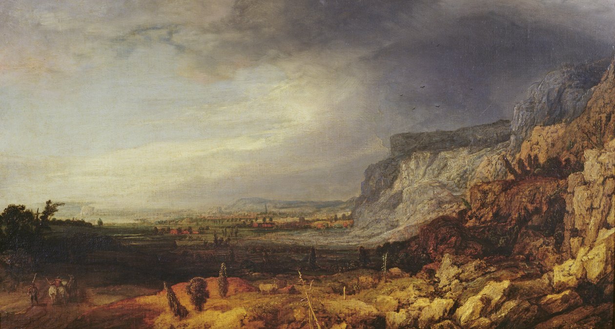 Landskab, ca. 1620-30 (olie på lærred lagt på panel) af Hercules Seghers