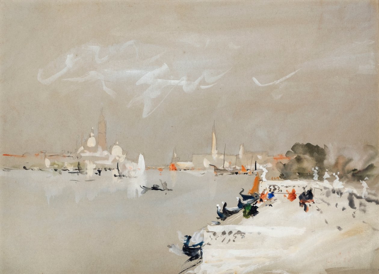 På den anden side af lagunen, Venedig (akvarel) af Hercules Brabazon Brabazon