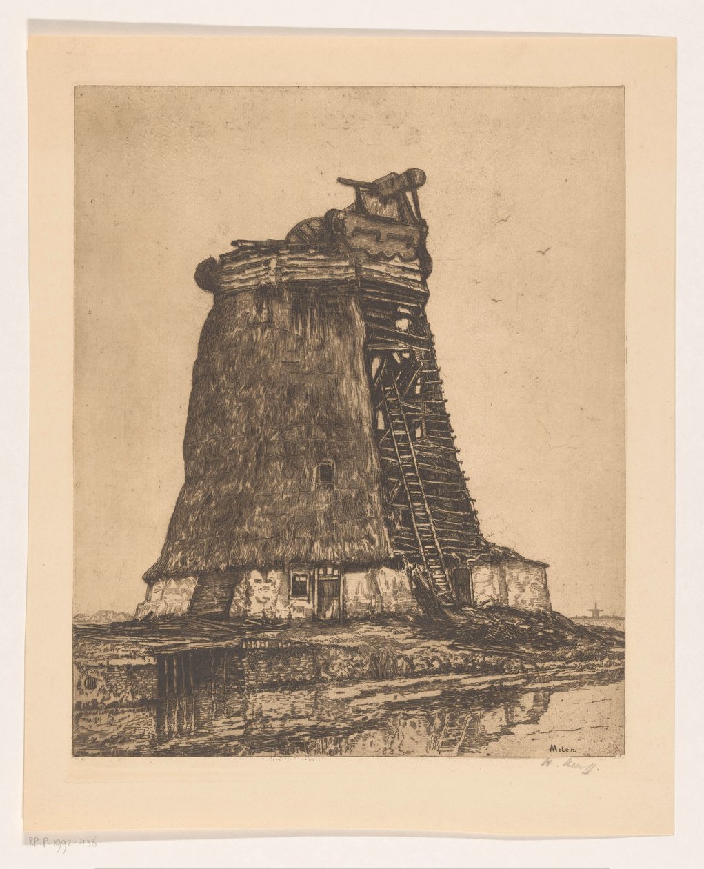 Molen (titel på objekt) af Herman Heuff (signed by artist)