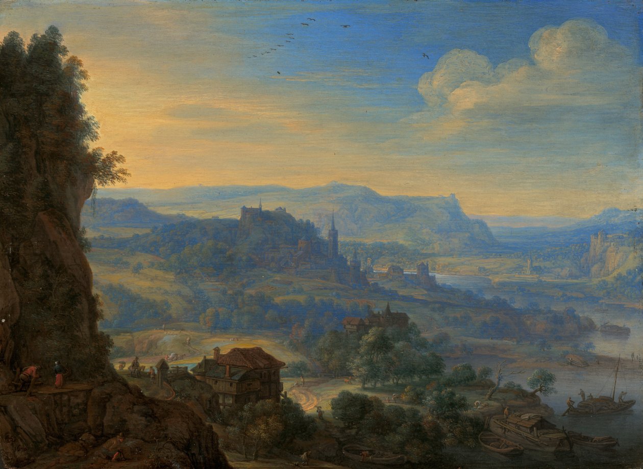 Imaginært flodlandskab, 1670. af Herman Saftleven the Younger