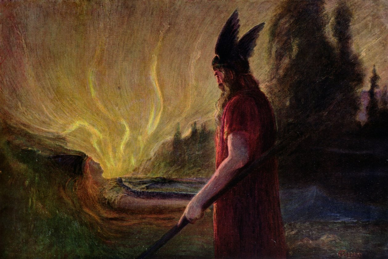 Da flammerne stiger, går Odin, 1909 af Hermann Hendrich