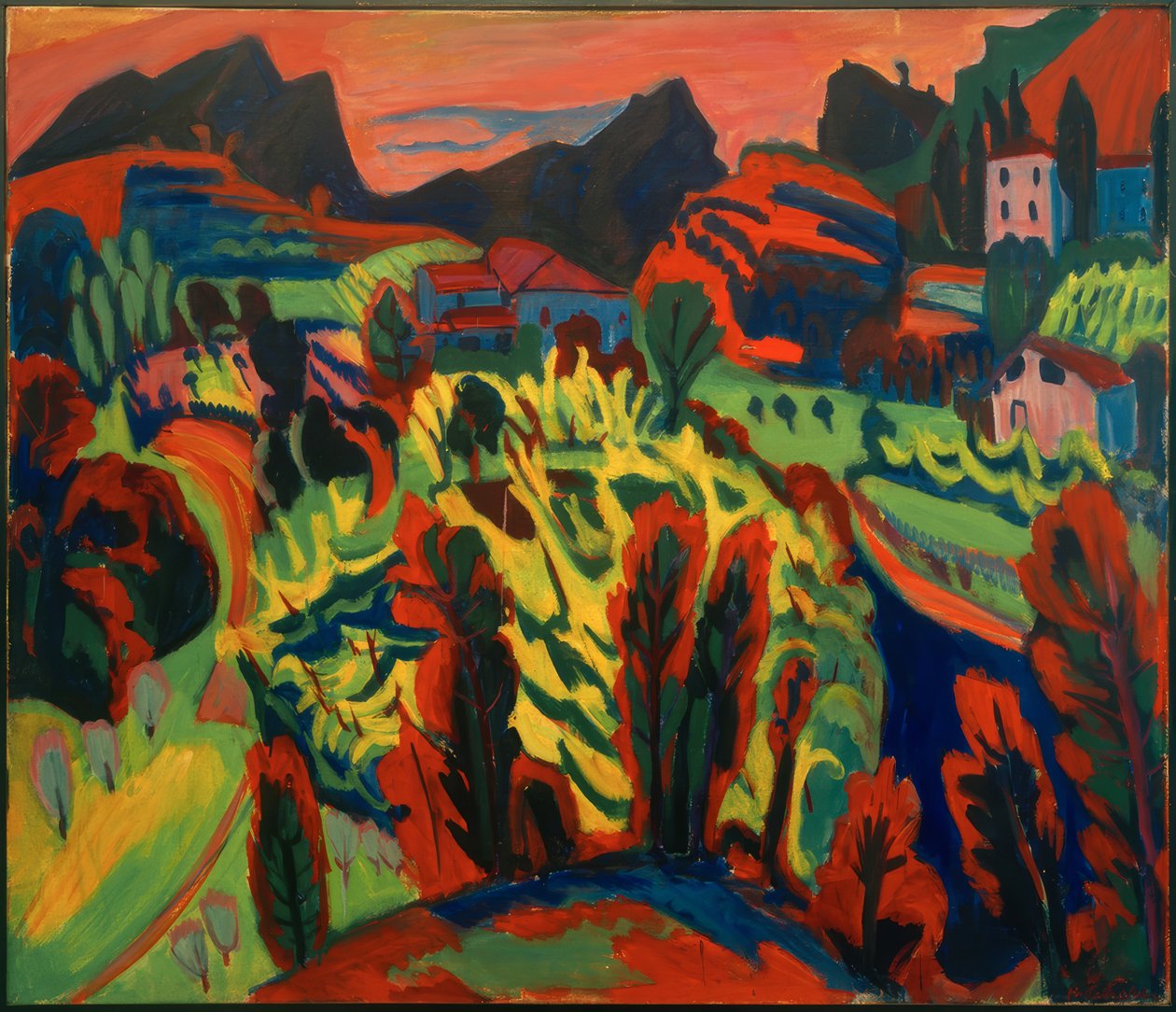 Ticino bjerglandskab af Hermann Scherer