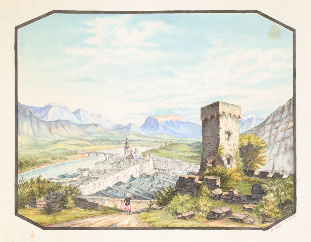 Rattenberg, Tyrol, ca. 1858-1882. af Hermann Stieffel
