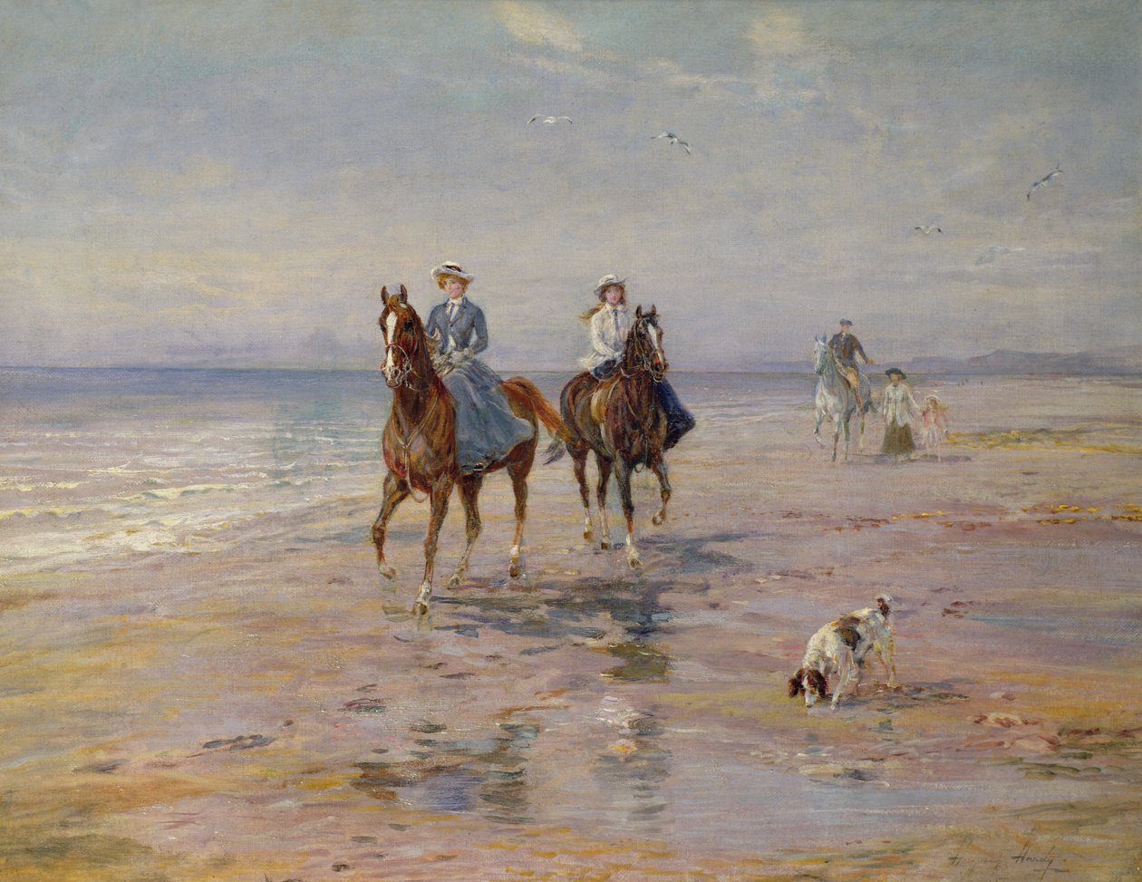 En tur på stranden, Dublin af Heywood Hardy