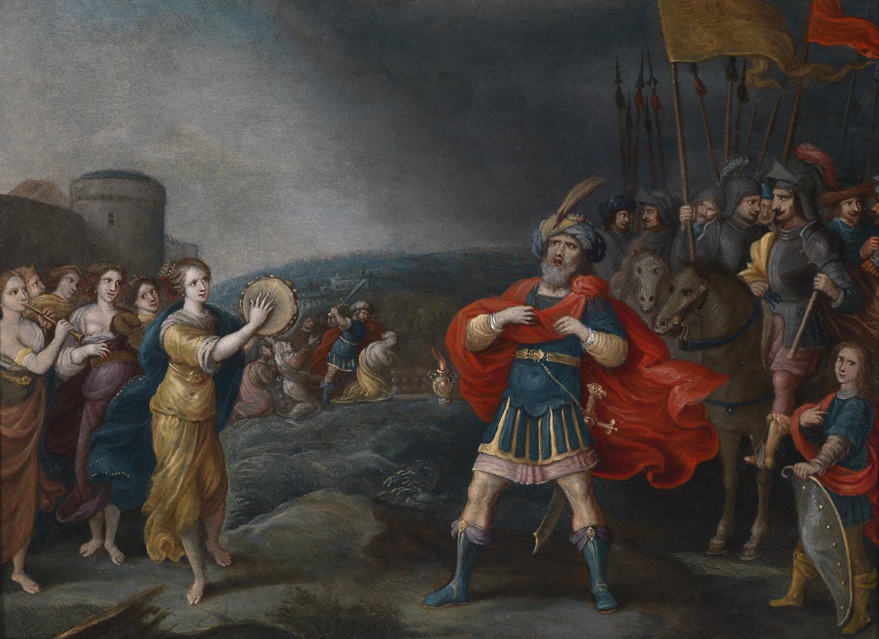 Den sejrrige general Jephta møder sin datter af Hieronymous Francken III