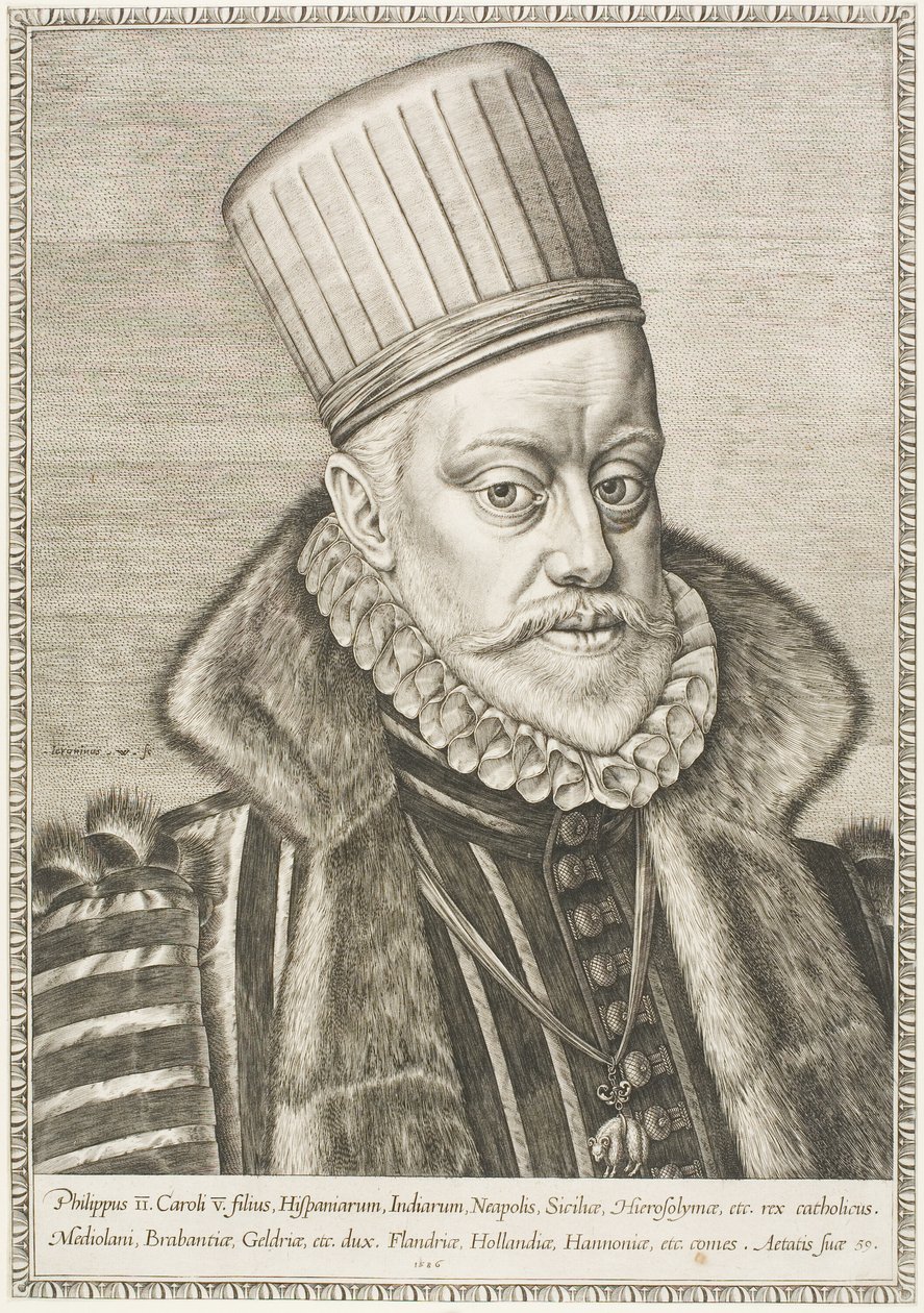 Phillip II, konge af Spanien af Hieronymous Wierix