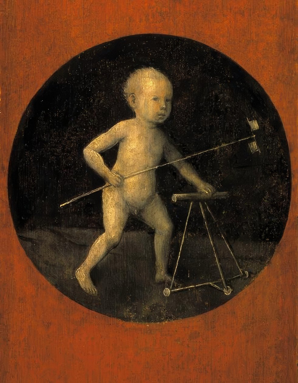 Barn med pinwheels og løbebånd af Hieronymus Bosch