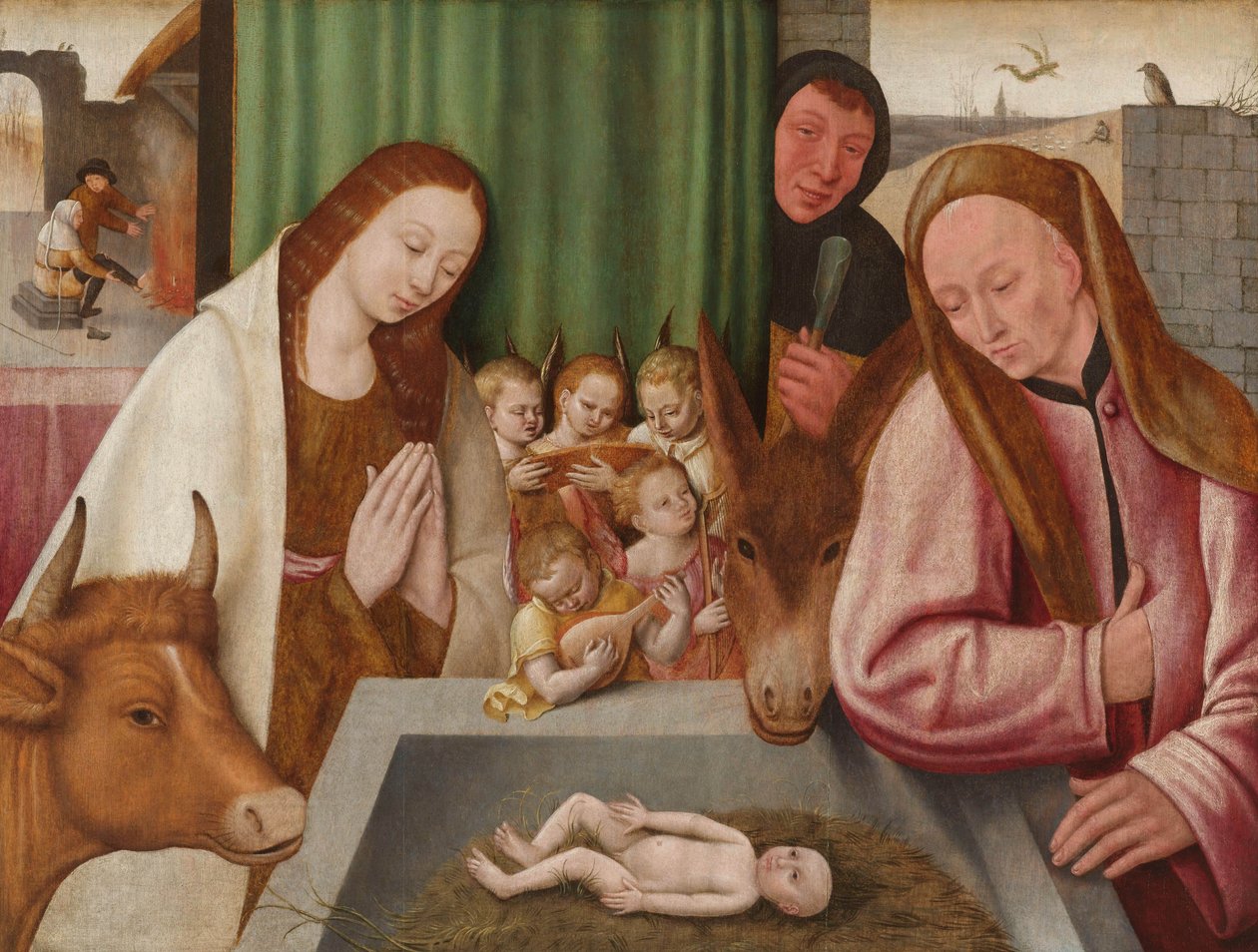 Fødsel, ca. 1550-1600 af Hieronymus Bosch
