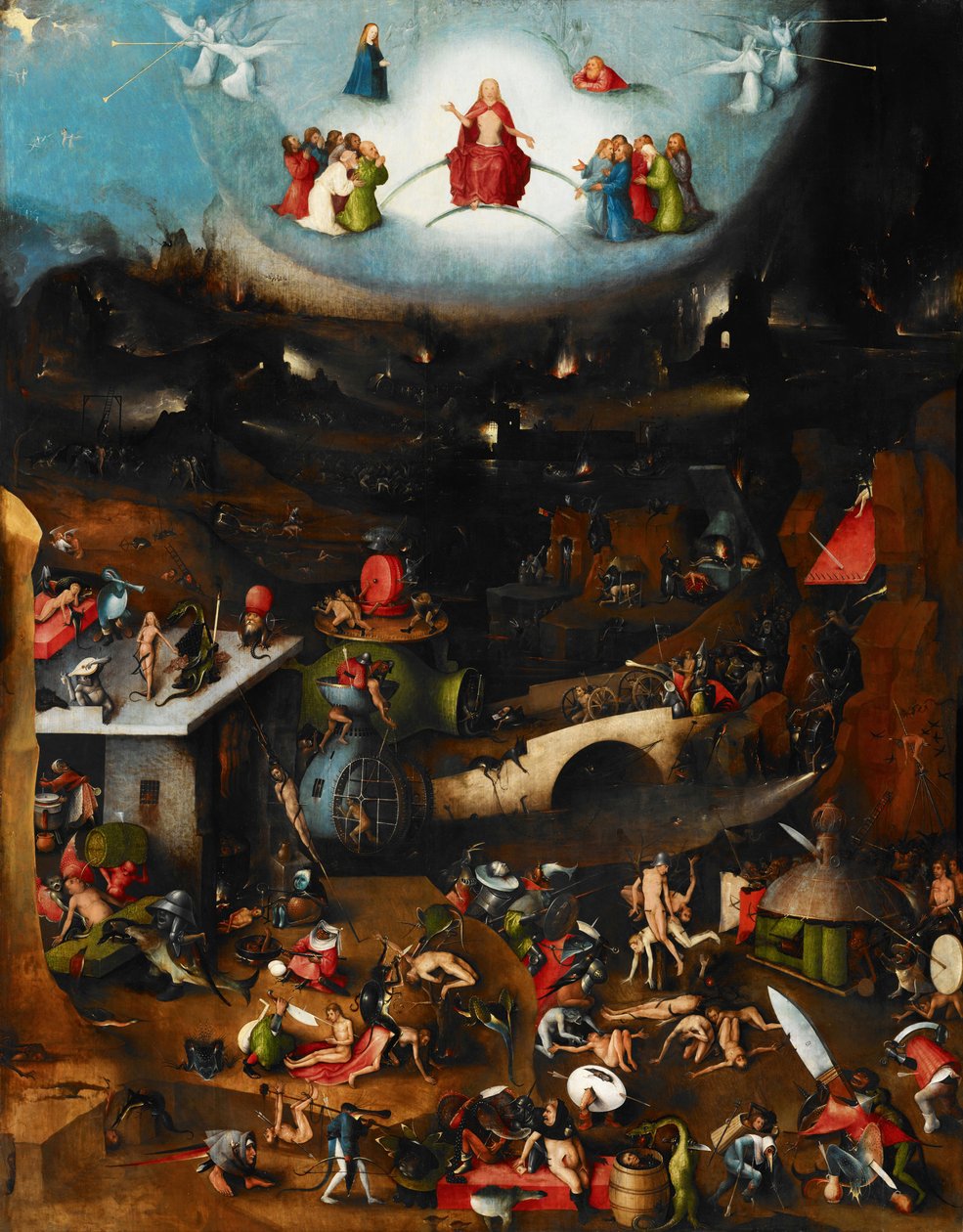 Den sidste dom (centralt panel), ca. 1482-1515 af Hieronymus Bosch