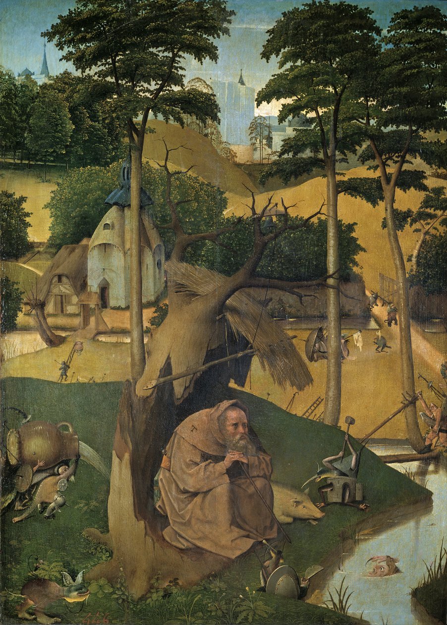 Sankt Anthonys fristelse, ca. 1490 af Hieronymus Bosch