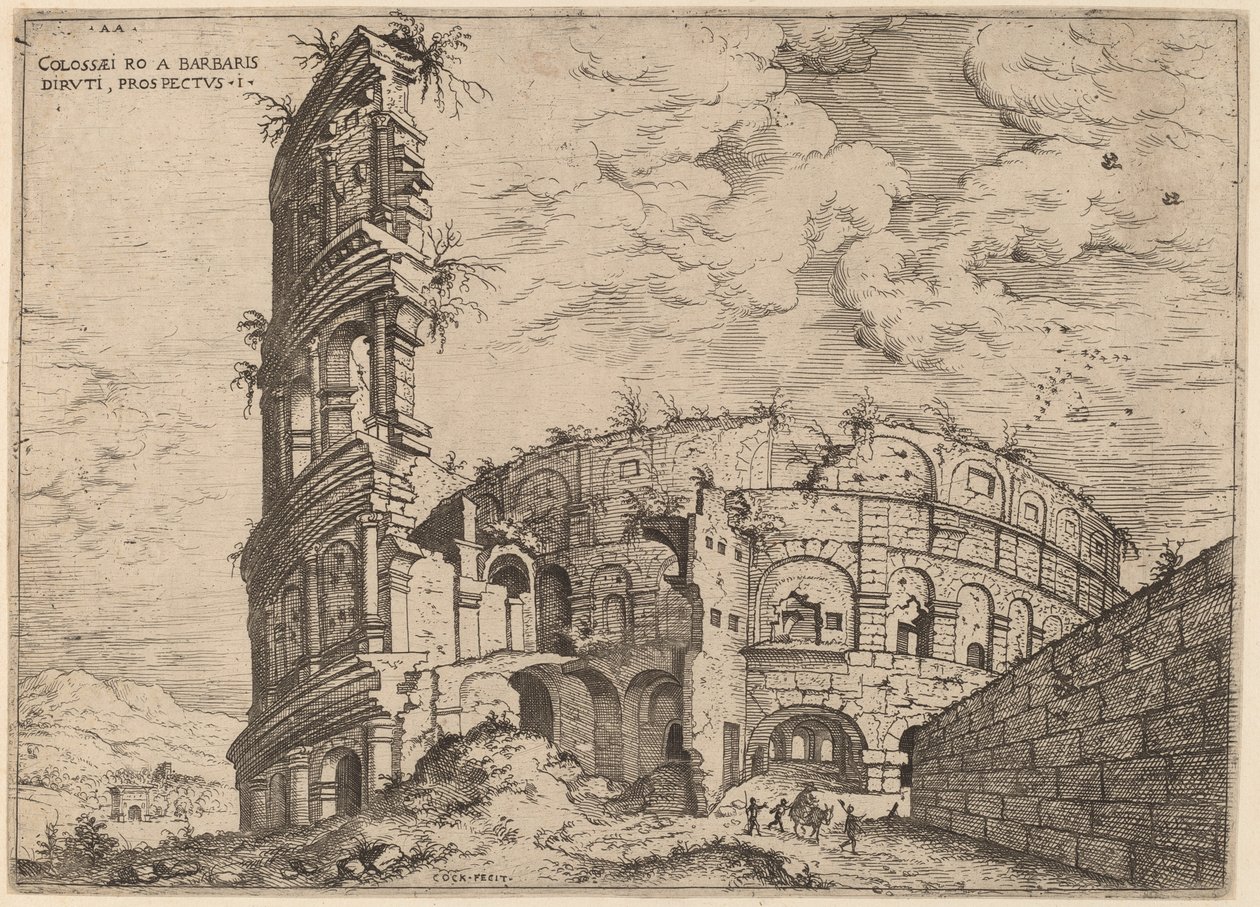 Udsigt over Colosseum af Hieronymus Cock