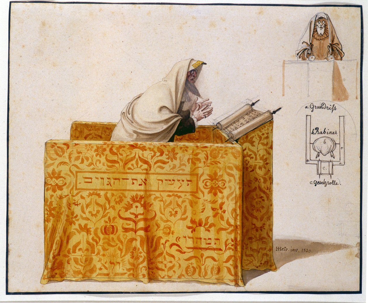 En rabbiner i en synagoge, 1830 af Hieronymus Hess