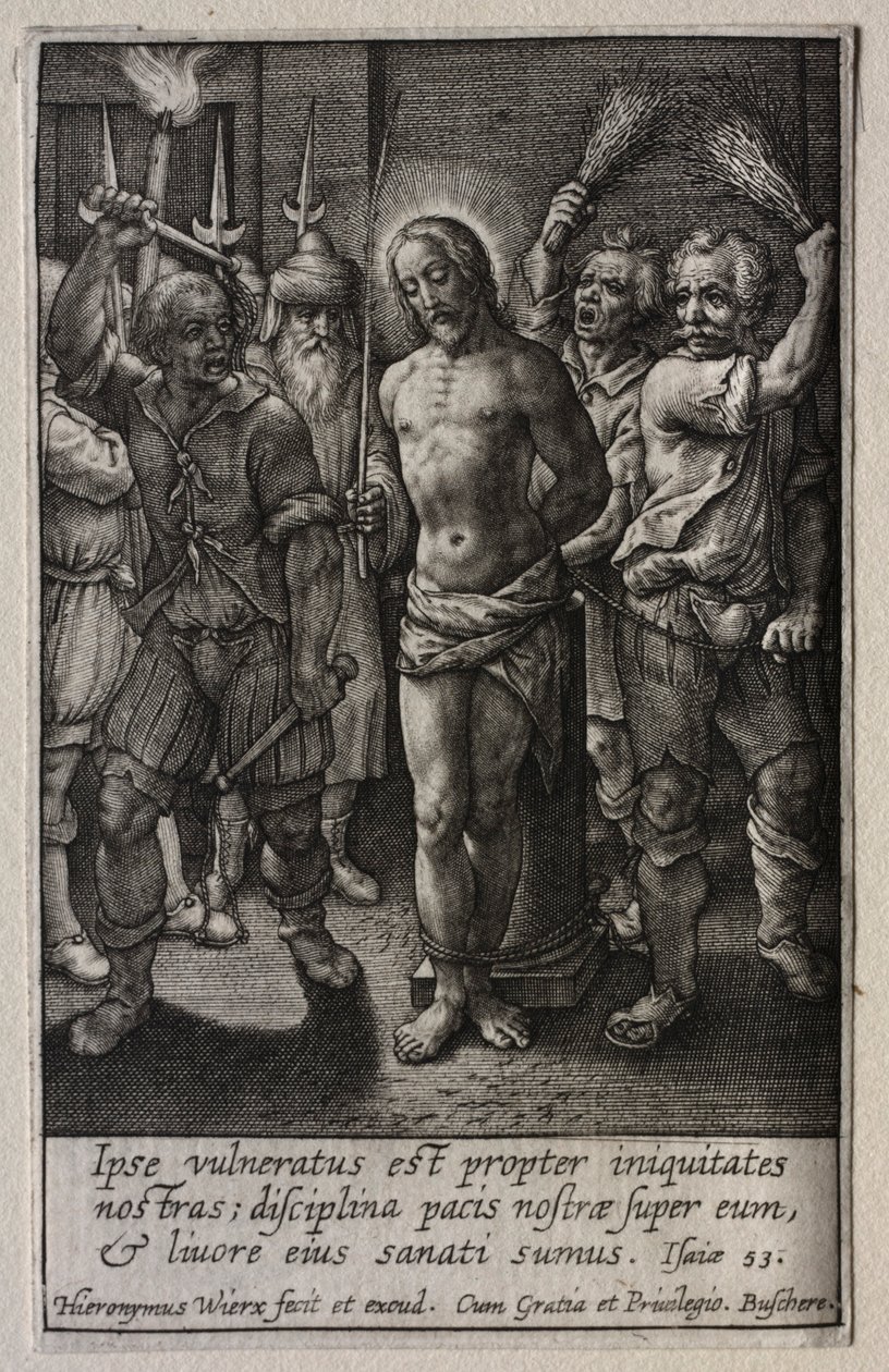 Lidenskaben: Flageleringen. af Hieronymus or Jerome Wierix