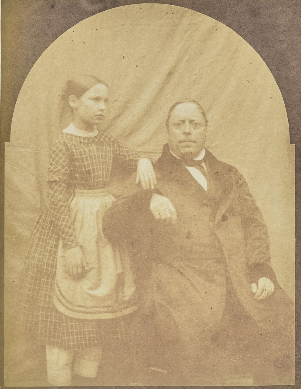 [Portræt af en mand og en pige] af Hippolyte Bayard