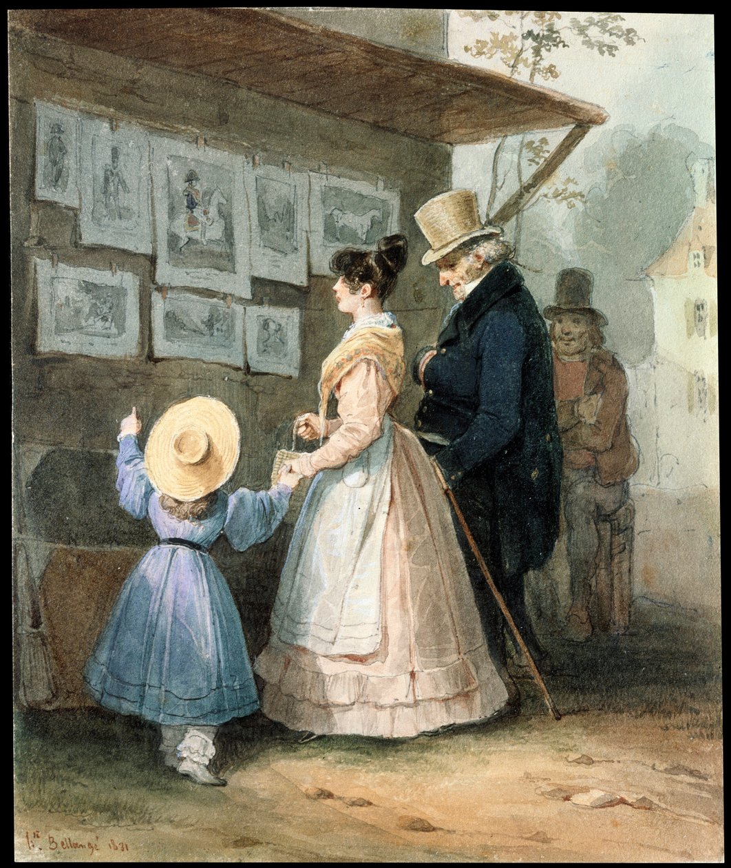 Hos sælgeren af stik, 1831. af Hippolyte Bellange