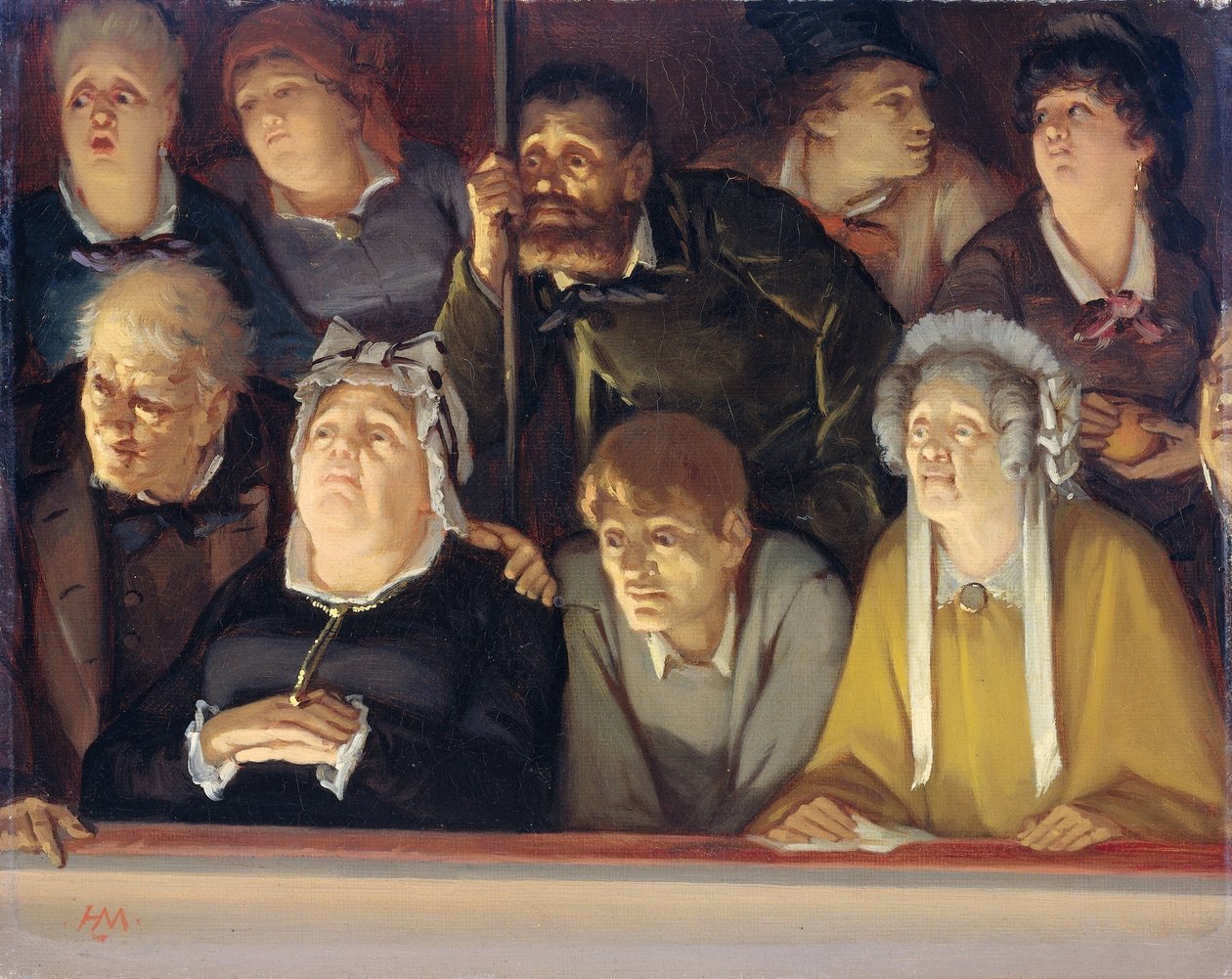 Teaterpublikum af Hippolyte Michaud