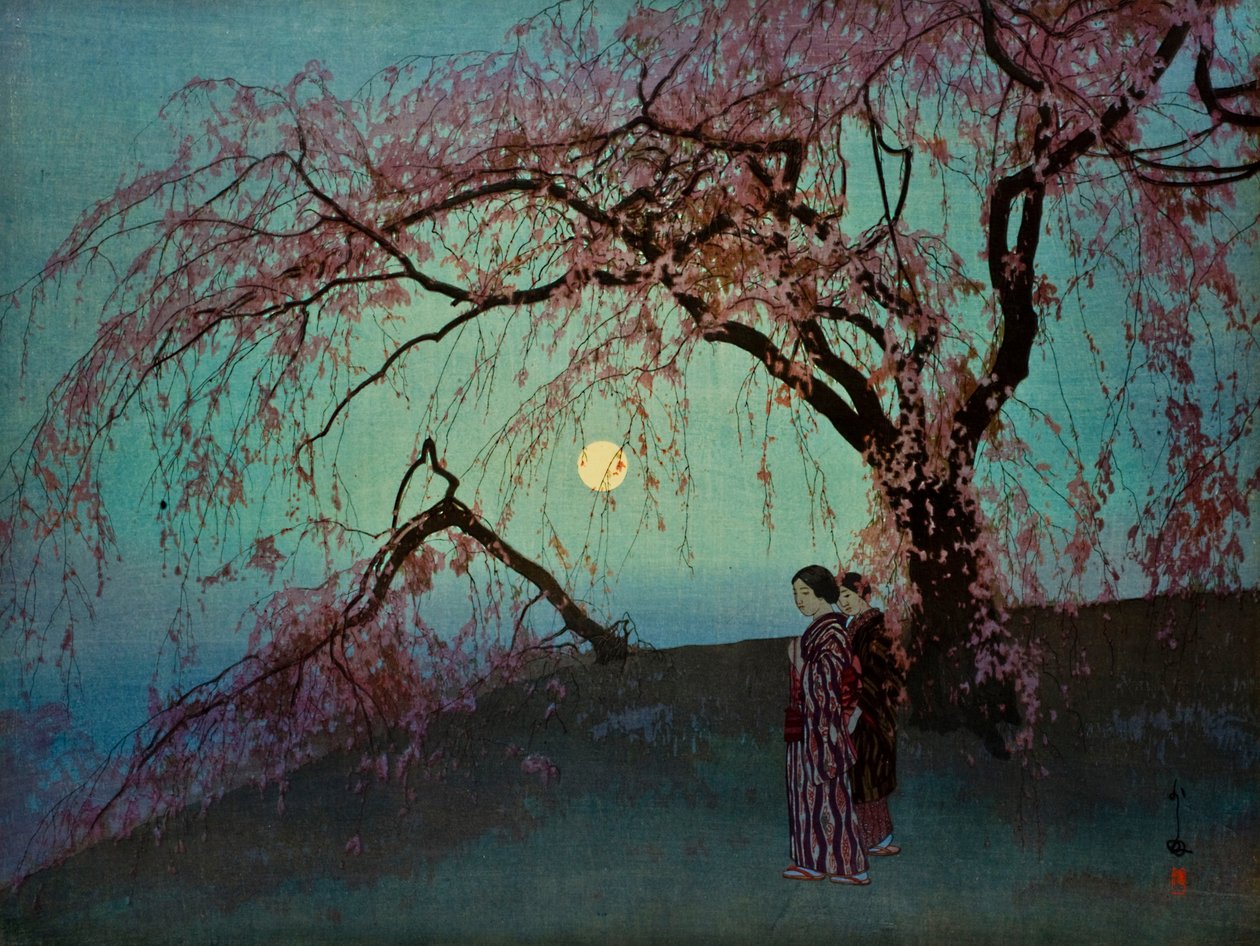 Kumoi-Zakura (Kumoi kirsebærtræer) af Hiroshi Yoshida