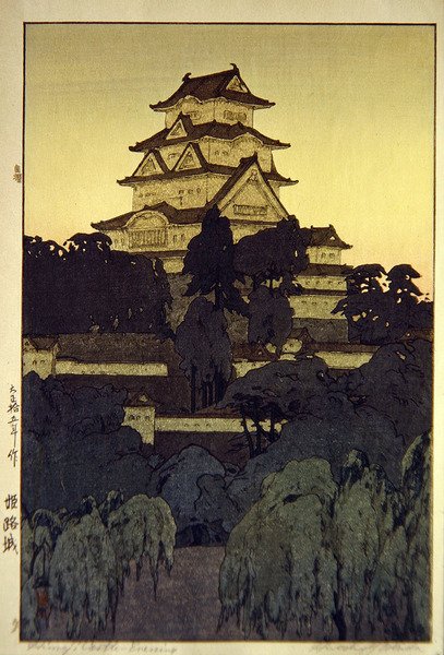 Aftenudsigt over Himeji-slottet af Hiroshi Yoshida