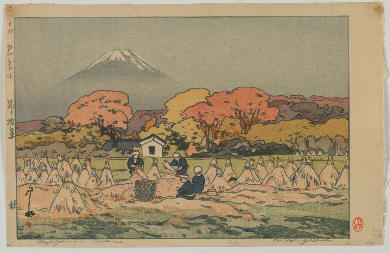 Mt.Fuji - outs m, kalligrafi Ella af Hiroshi Yoshida