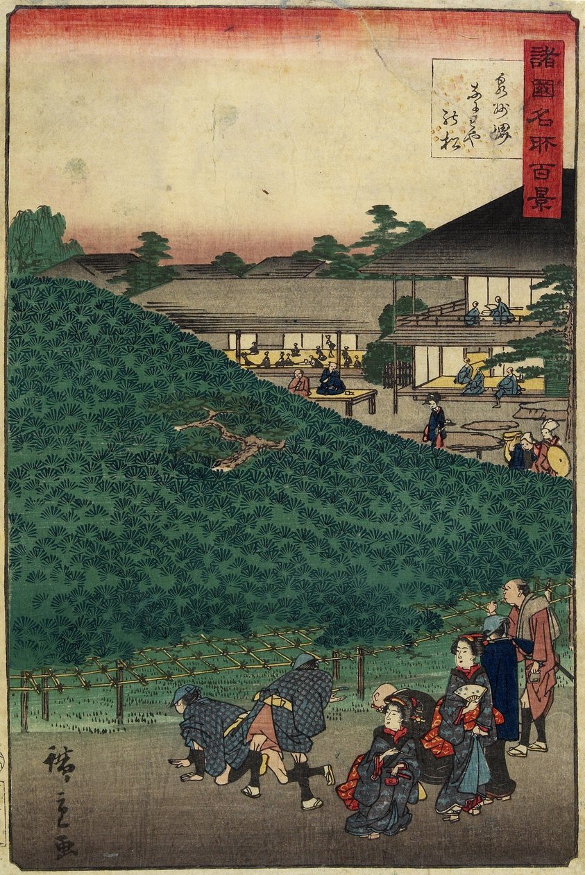 Fyrretræet i Naniwaya i Sakai i Senshu_-provinsen, september 1859 af Hiroshige II