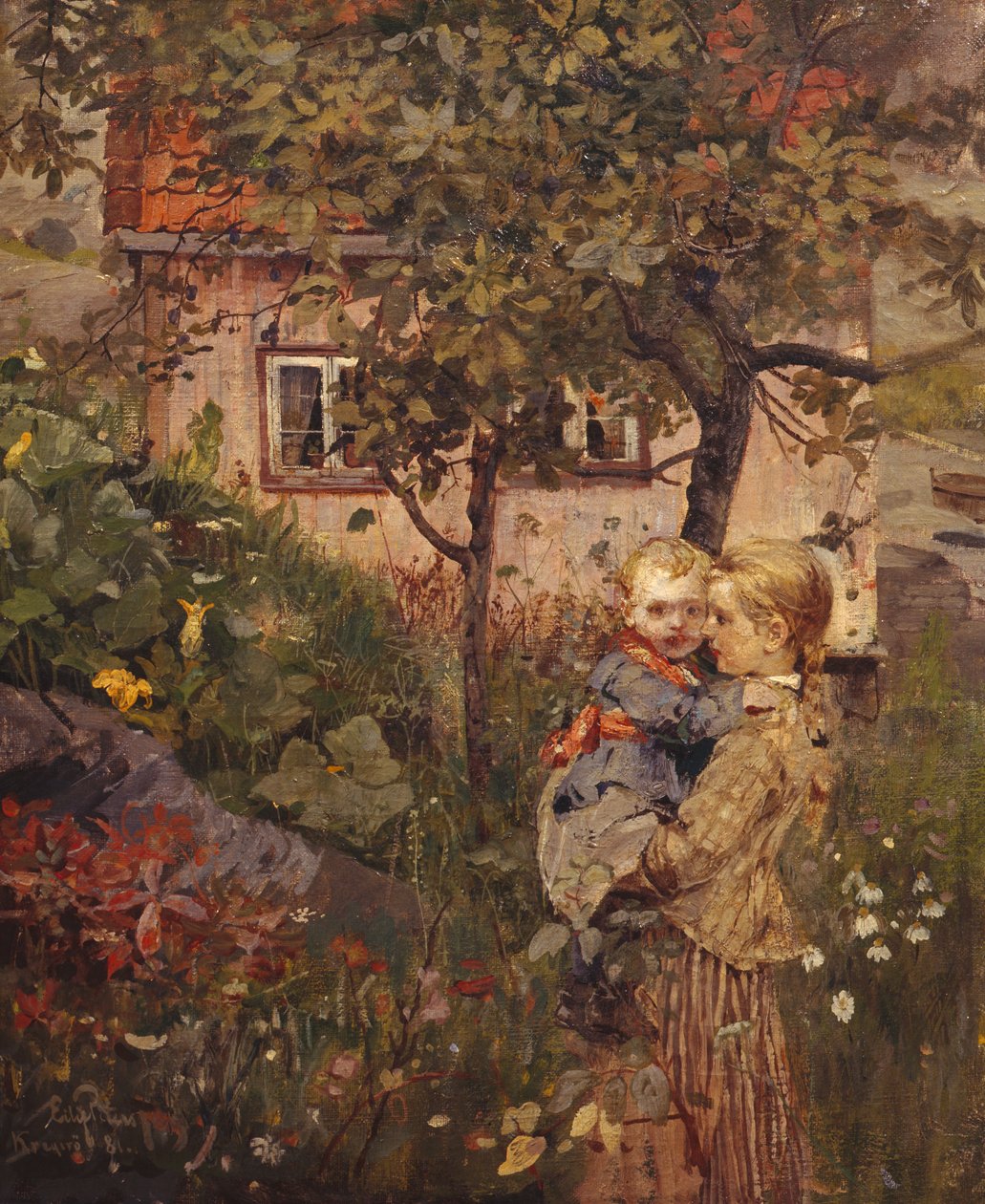 Børn i haven af Hjalmer Eilif Emanuel Peterssen