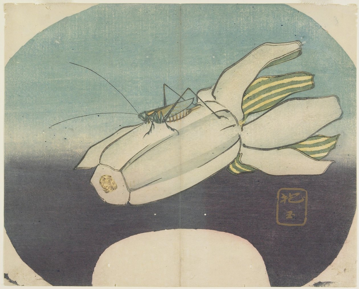 (Cricket på en squash), ca. 1830 af Hogyoku