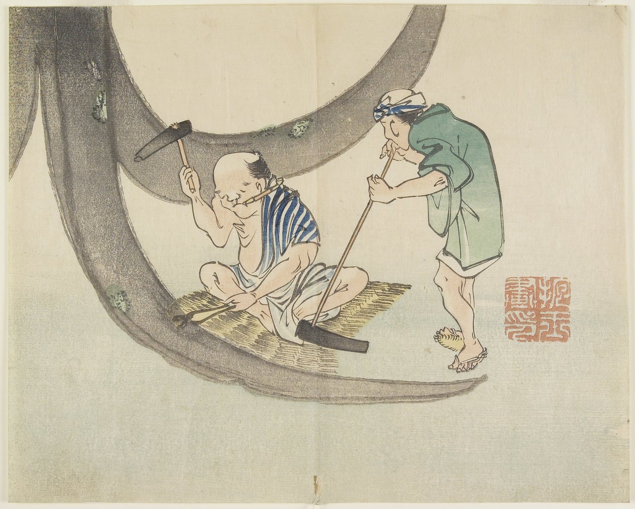 (Reparation af både), ca. 1830 af Hogyoku