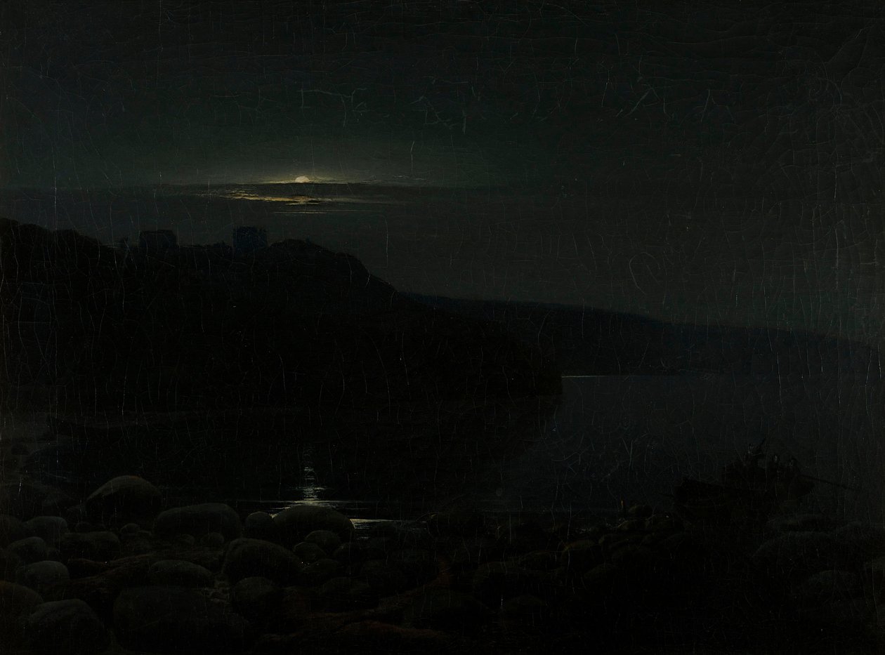 Hammershus in the moonlight af Holger Drachmann