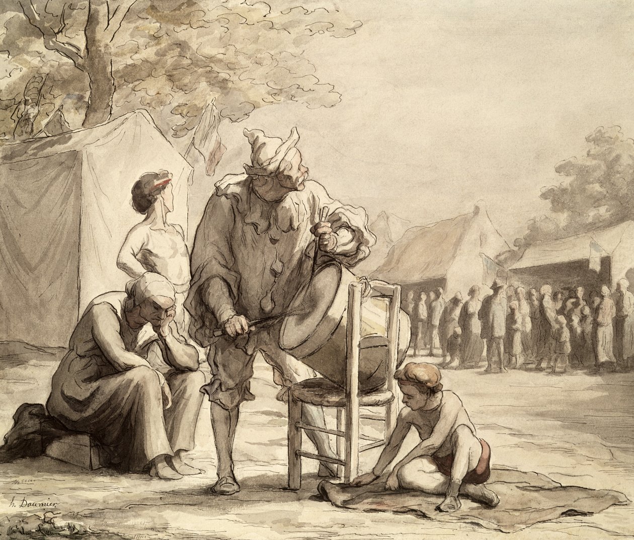Akrobater på messen c.1865-69 af Honoré Daumier