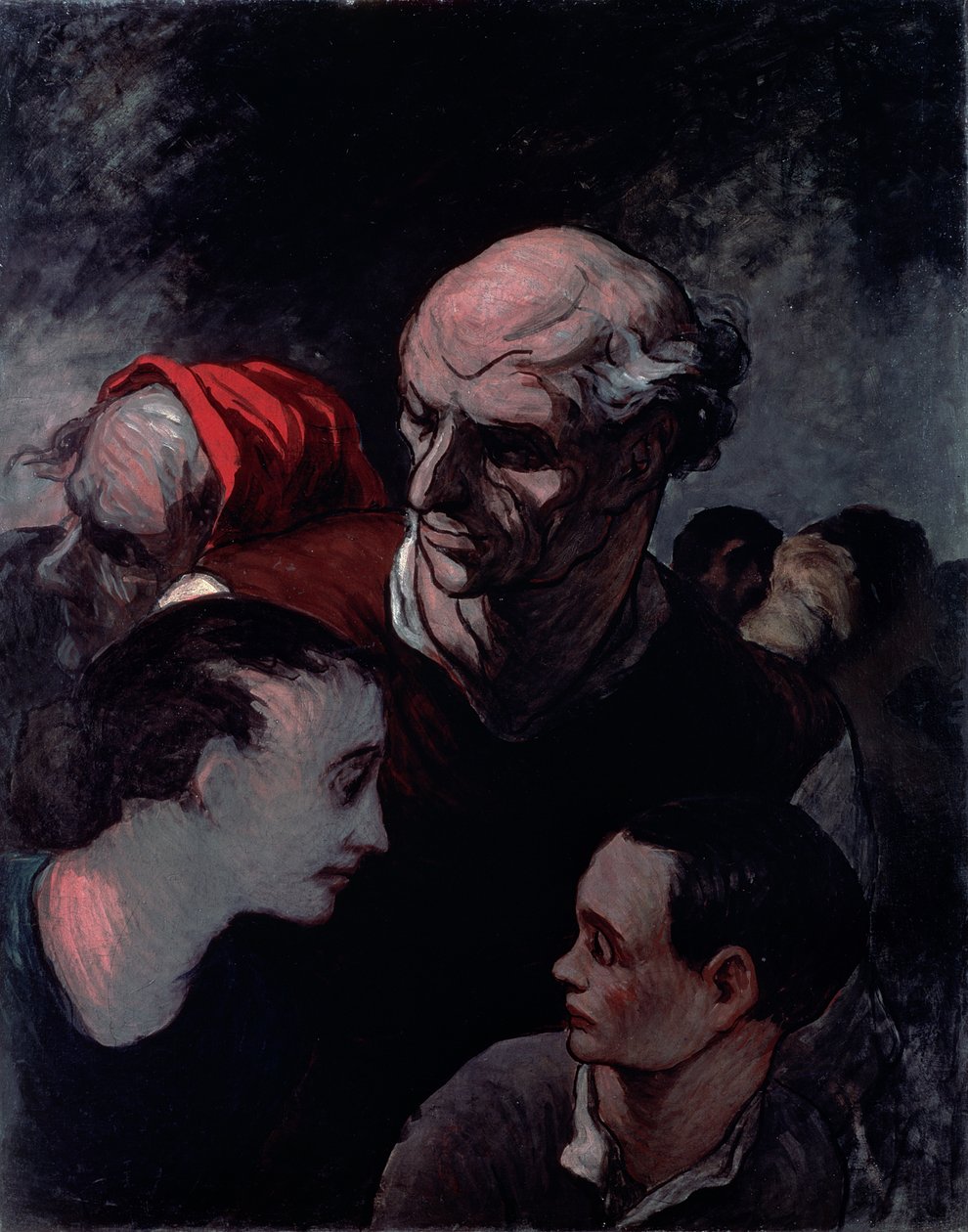 Familie i en barrikade under Pariserkommunen i 1870 af Honoré Daumier