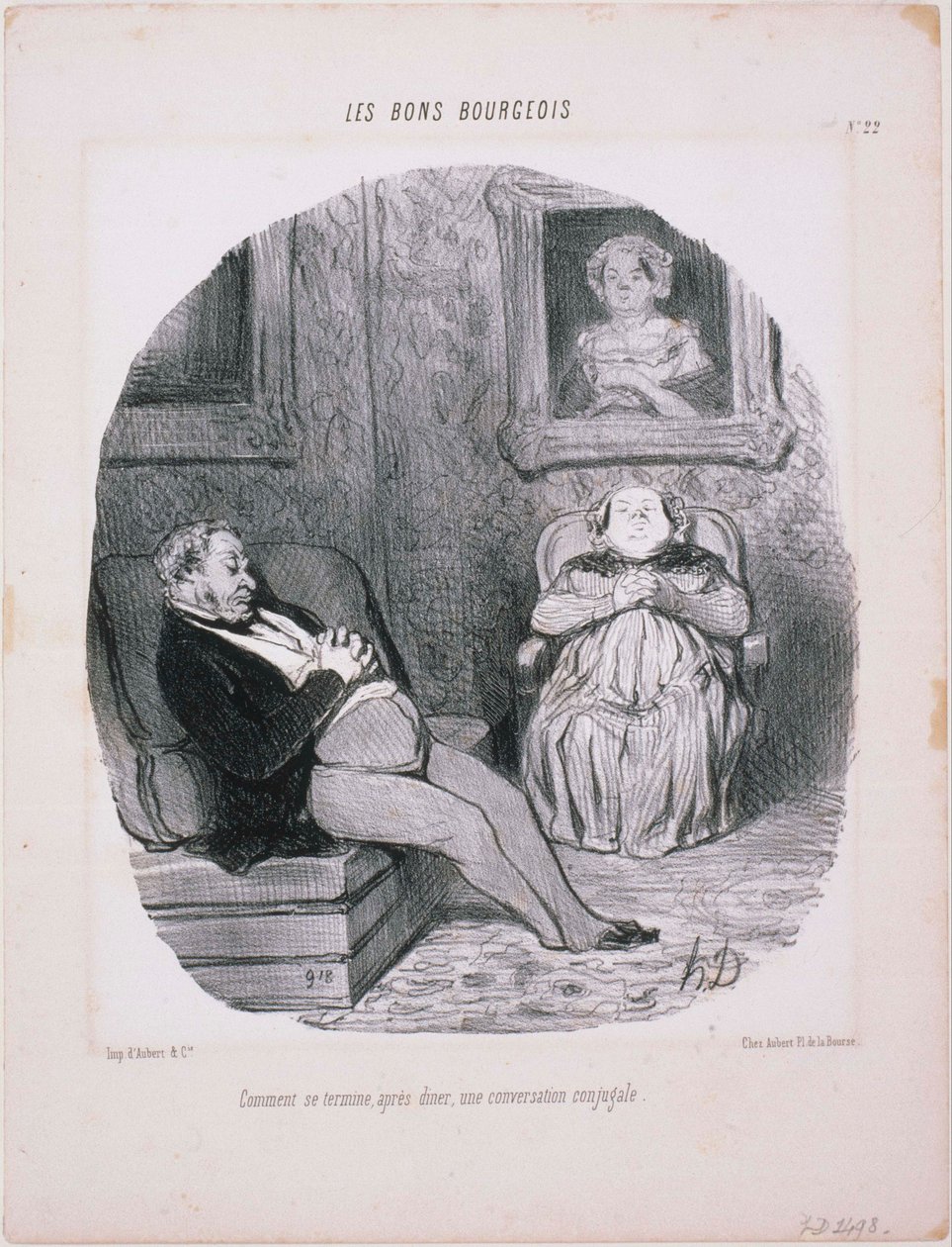 Les Bons Bourgeois- Hvordan ender ... En ægteskabelig samtale af Honoré Daumier