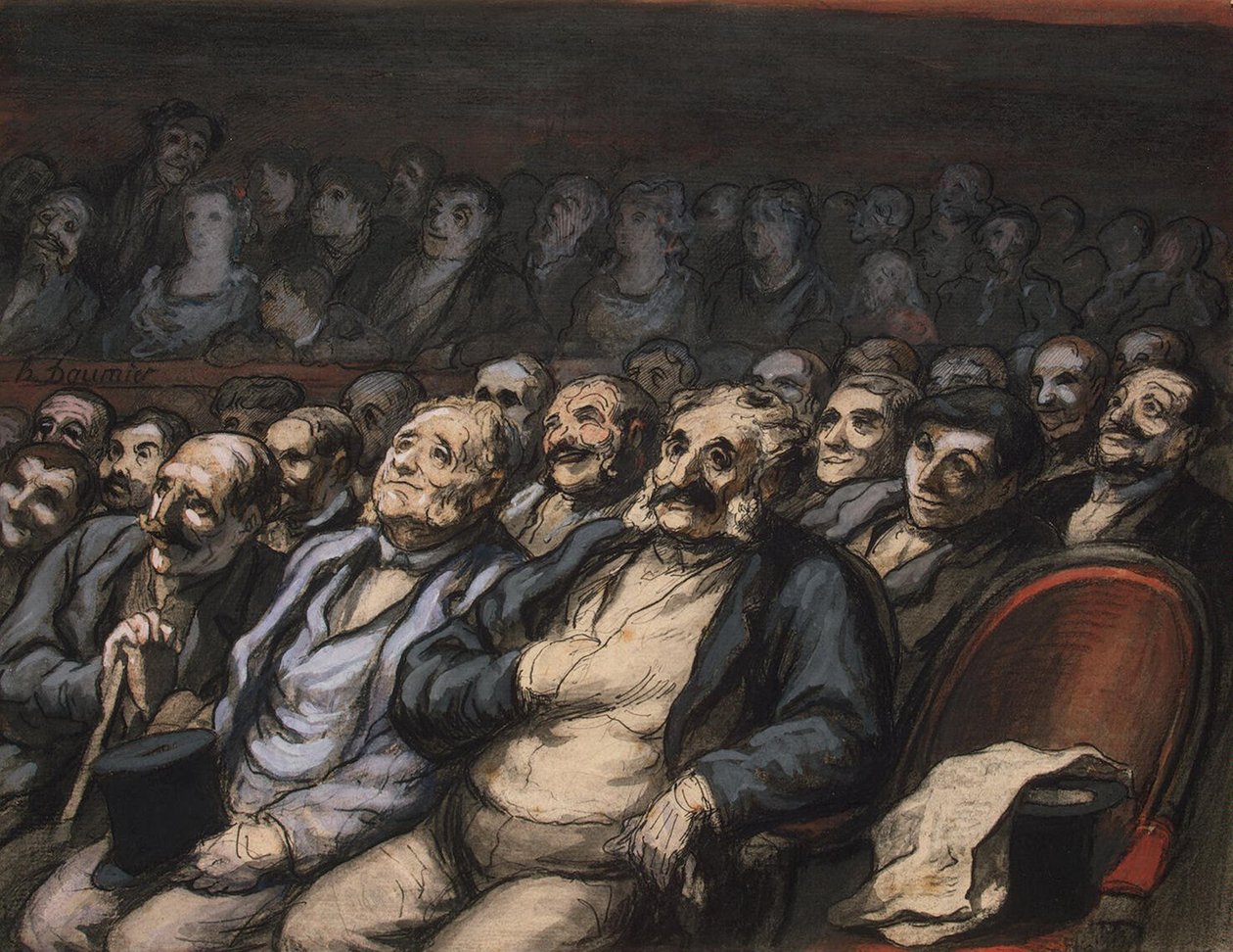 Orkestersæde, ca. 1856 (pen og blæk med wc på papir) af Honoré Daumier