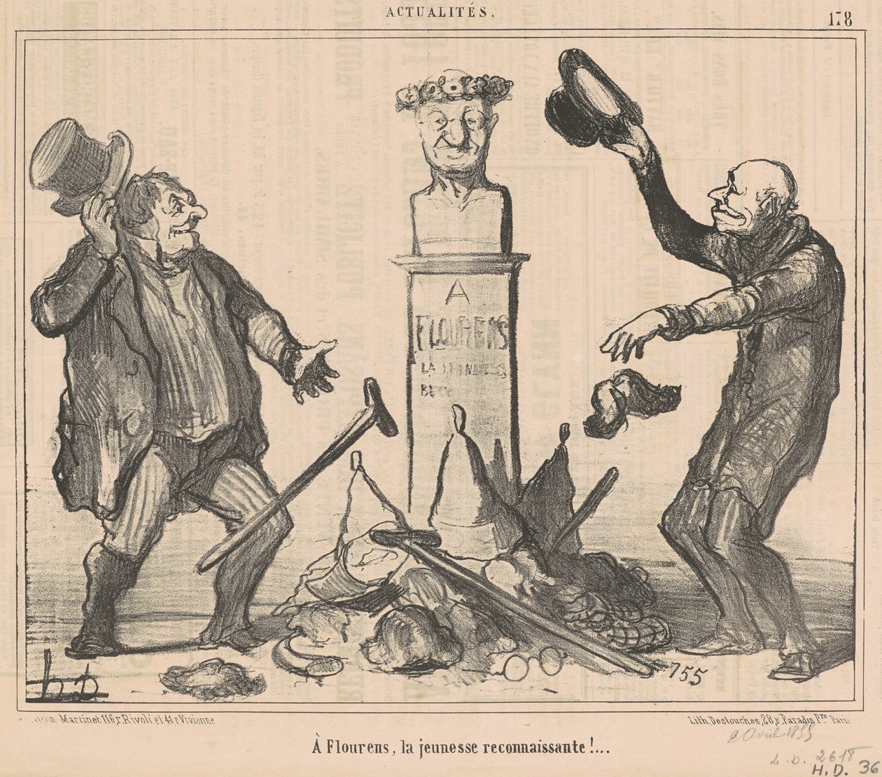 I Flourens, den taknemmelige ungdom! af Honoré Daumier