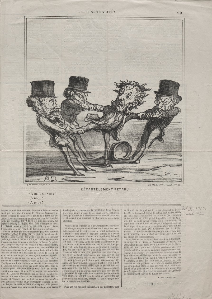 Aktualiteter (nr. 98): Fjerdingen genindført af Honoré Daumier