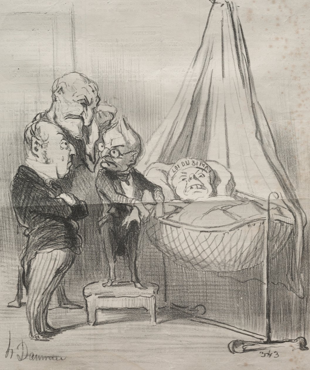 Aktualiteter: Hun er bestemt meget syg!... af Honoré Daumier