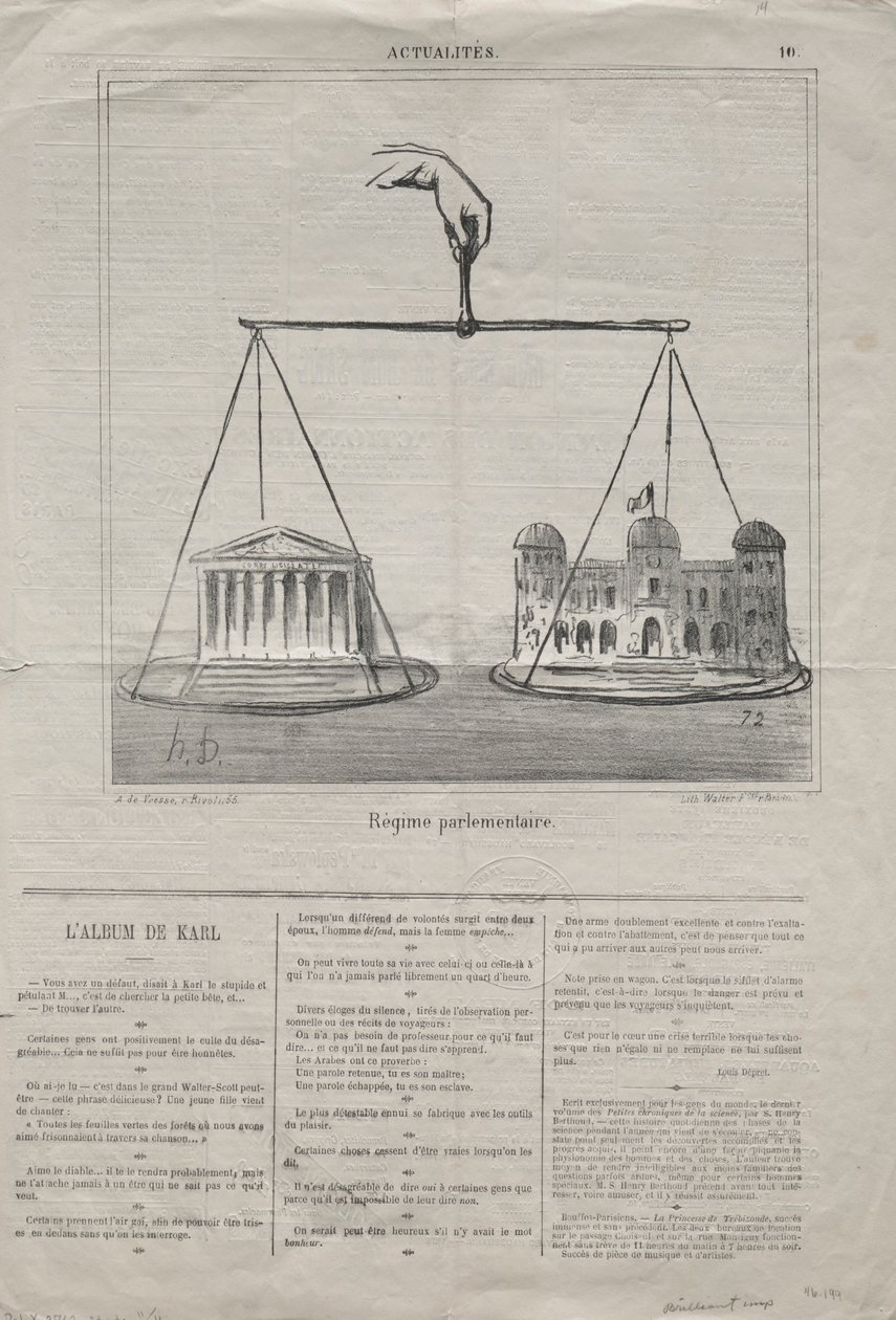 Aktualitet nr. 10: Parlamentarisk regime, 1870. af Honoré Daumier