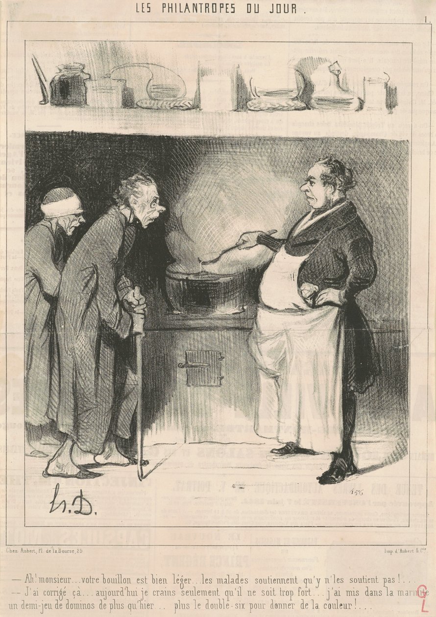 Ah! Sir...din bouillon er... af Honoré Daumier